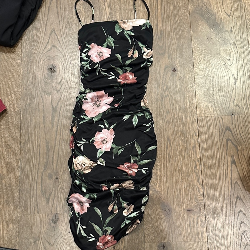Windsor Black Floral Midi Dress